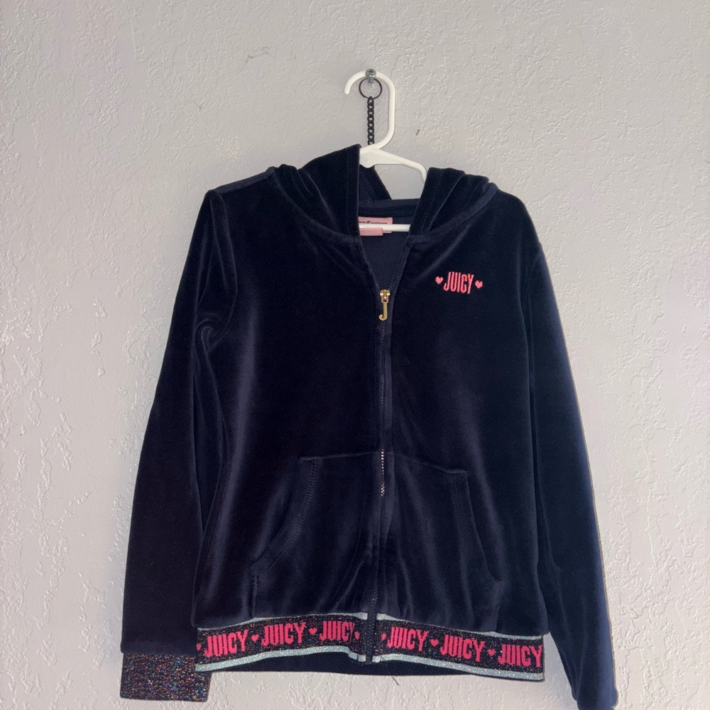 Juicy Couture Black and Pink Kids Hoodie